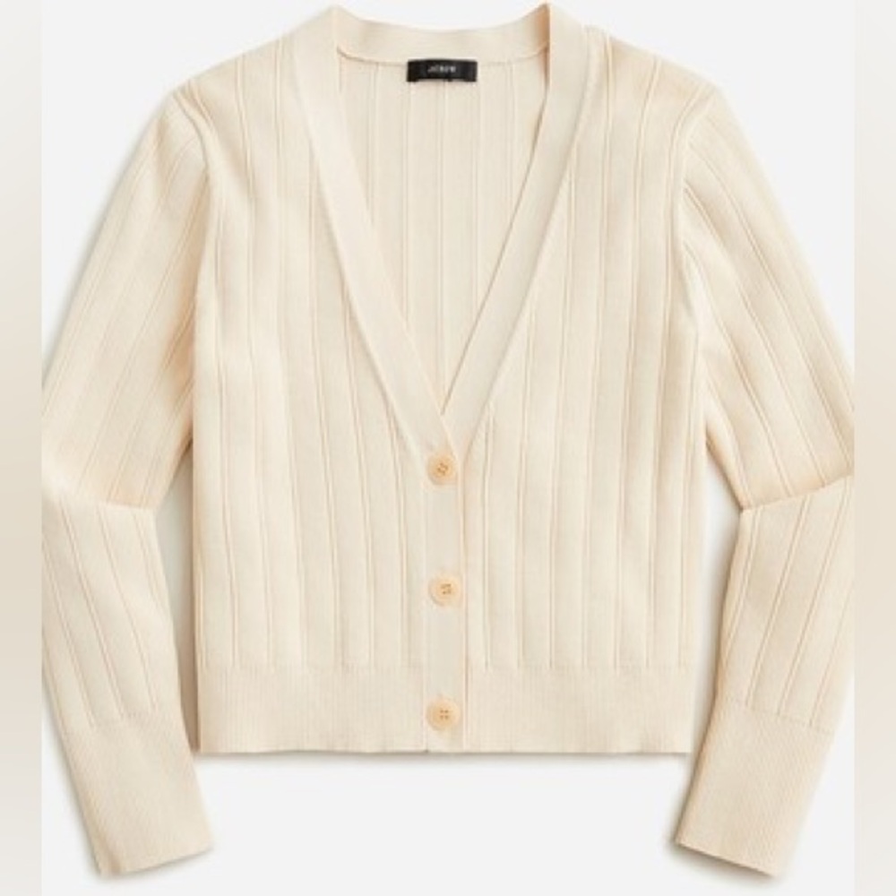 J. Crew Ivory Button-Up Cardigan